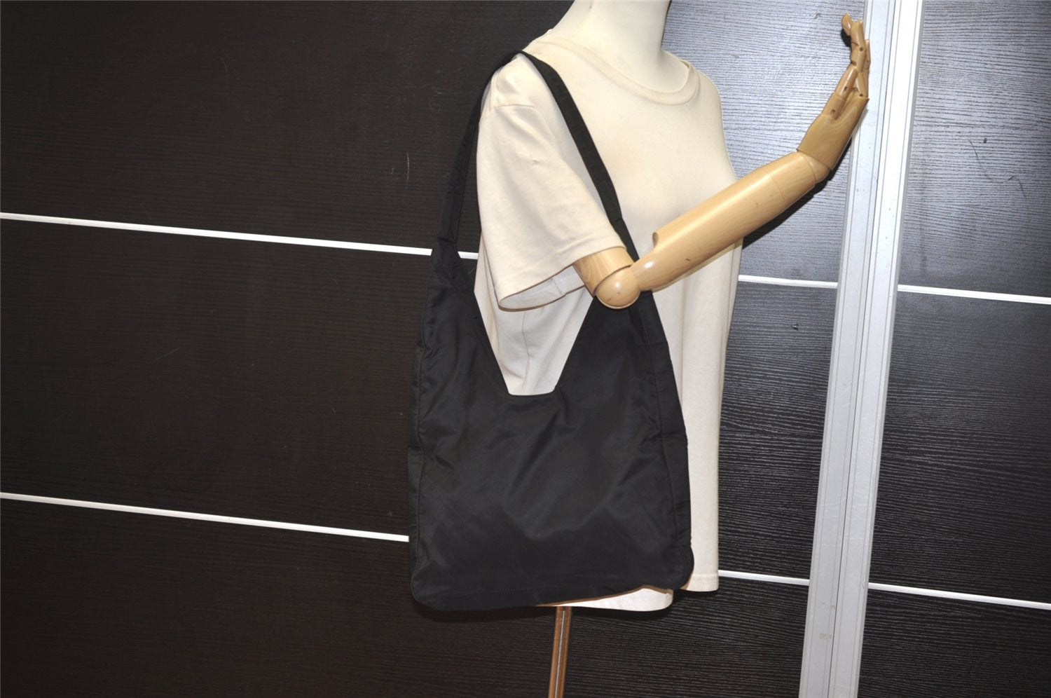 Authentic PRADA Vintage Nylon Tessuto Shoulder Bag Black 0609K