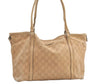 Authentic GUCCI Guccissima Shoulder Tote Bag GG Leather 197953 Beige 0611K