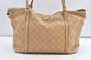 Authentic GUCCI Guccissima Shoulder Tote Bag GG Leather 197953 Beige 0611K