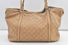 Authentic GUCCI Guccissima Shoulder Tote Bag GG Leather 197953 Beige 0611K