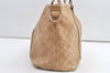 Authentic GUCCI Guccissima Shoulder Tote Bag GG Leather 197953 Beige 0611K