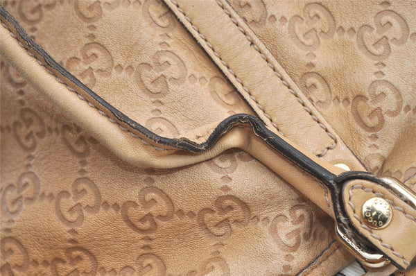 Authentic GUCCI Guccissima Shoulder Tote Bag GG Leather 197953 Beige 0611K