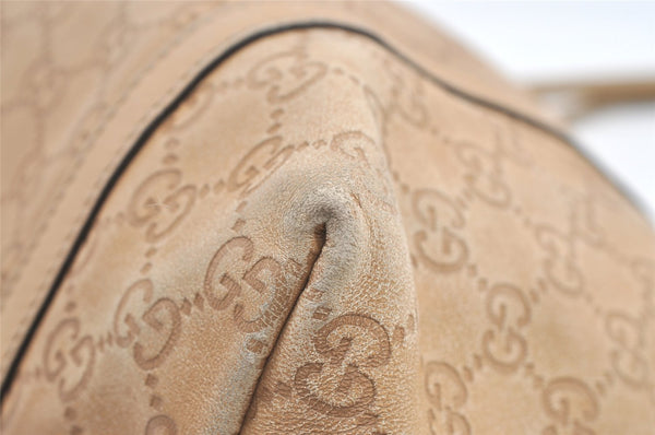 Authentic GUCCI Guccissima Shoulder Tote Bag GG Leather 197953 Beige 0611K