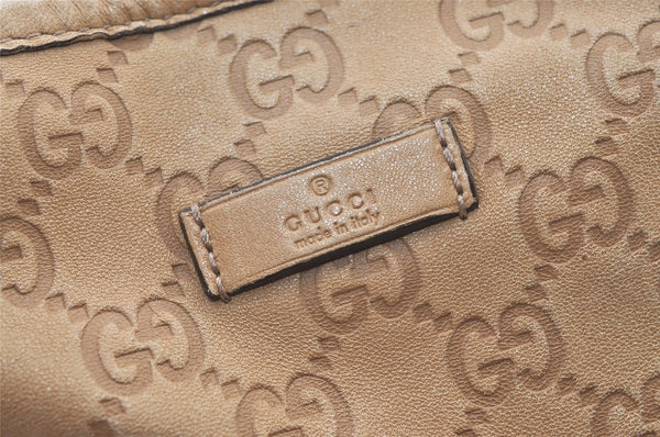 Authentic GUCCI Guccissima Shoulder Tote Bag GG Leather 197953 Beige 0611K