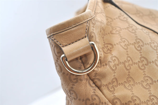 Authentic GUCCI Guccissima Shoulder Tote Bag GG Leather 197953 Beige 0611K