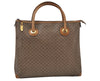 Authentic GUCCI Micro GG Vintage PVC Leather Tote Hand Bag Brown 0612I