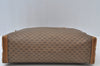 Authentic GUCCI Micro GG Vintage PVC Leather Tote Hand Bag Brown 0612I