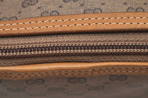 Authentic GUCCI Micro GG Vintage PVC Leather Tote Hand Bag Brown 0612I