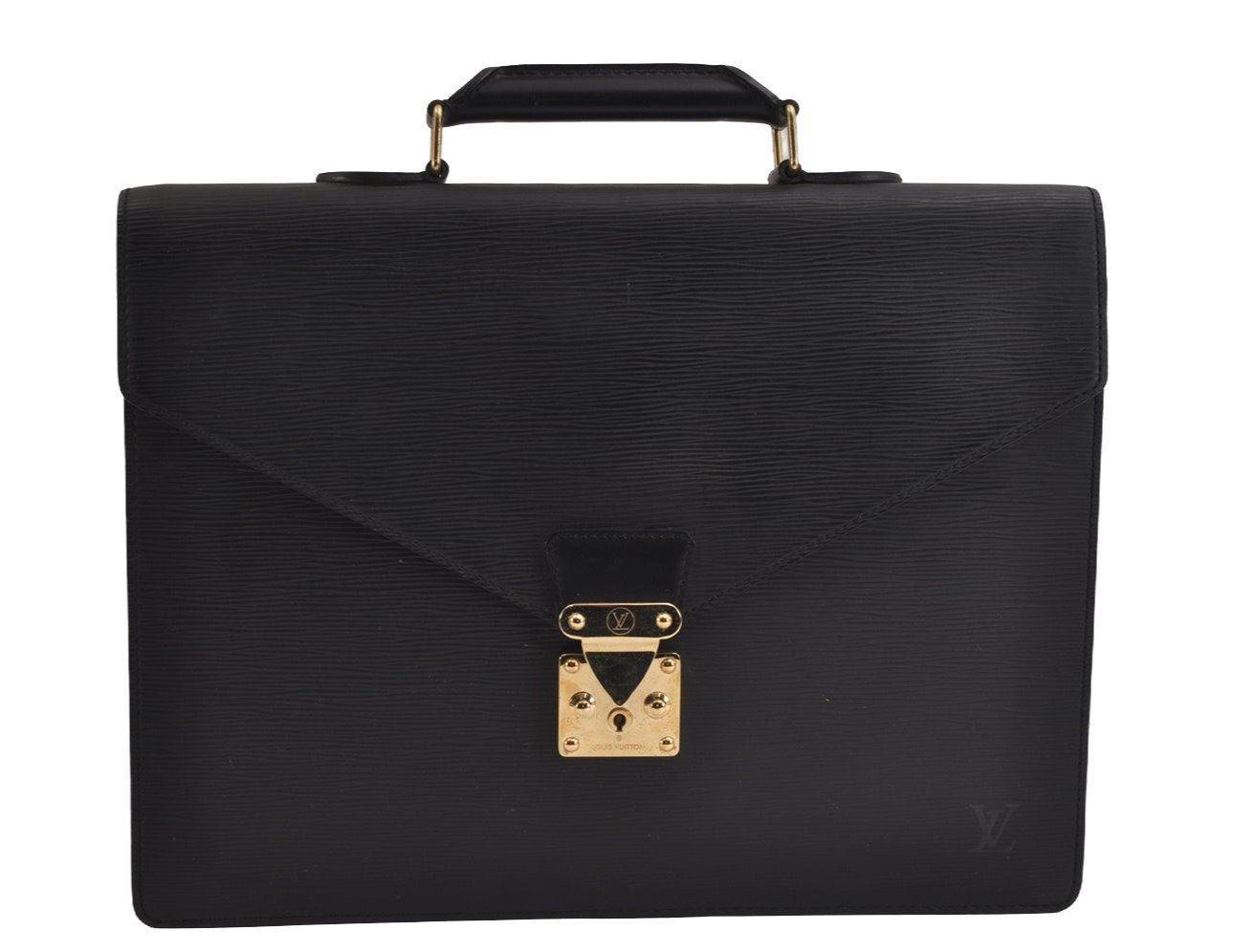 Authentic Louis Vuitton Epi Serviette Conseiller Briefcase Black M54422 LV 0614J