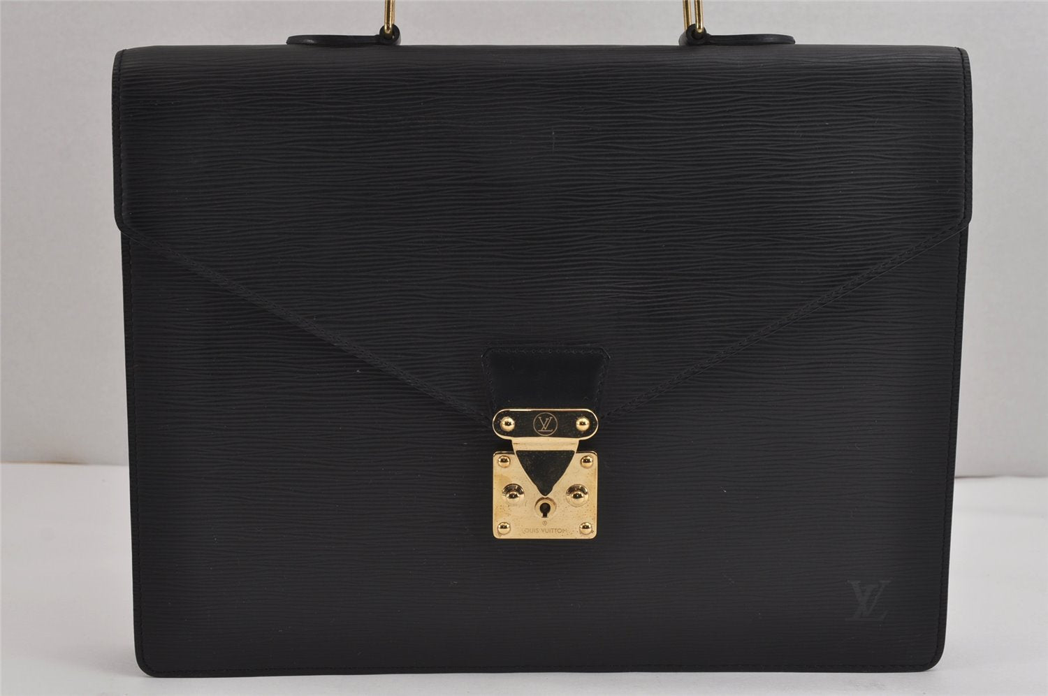 Authentic Louis Vuitton Epi Serviette Conseiller Briefcase Black M54422 LV 0614J
