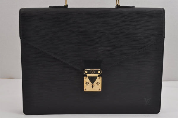 Authentic Louis Vuitton Epi Serviette Conseiller Briefcase Black M54422 LV 0614J