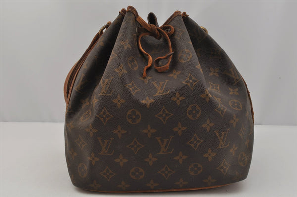 Authentic Louis Vuitton Monogram Petit Noe M42226 Shoulder Drawstring Bag 0615J
