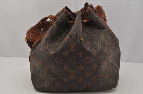 Authentic Louis Vuitton Monogram Petit Noe M42226 Shoulder Drawstring Bag 0615J