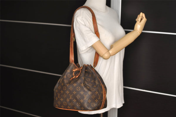 Authentic Louis Vuitton Monogram Petit Noe M42226 Shoulder Drawstring Bag 0615J