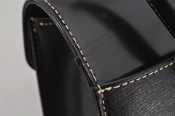 Authentic Burberrys Vintage Leather Shoulder Hand Bag Black 0617K