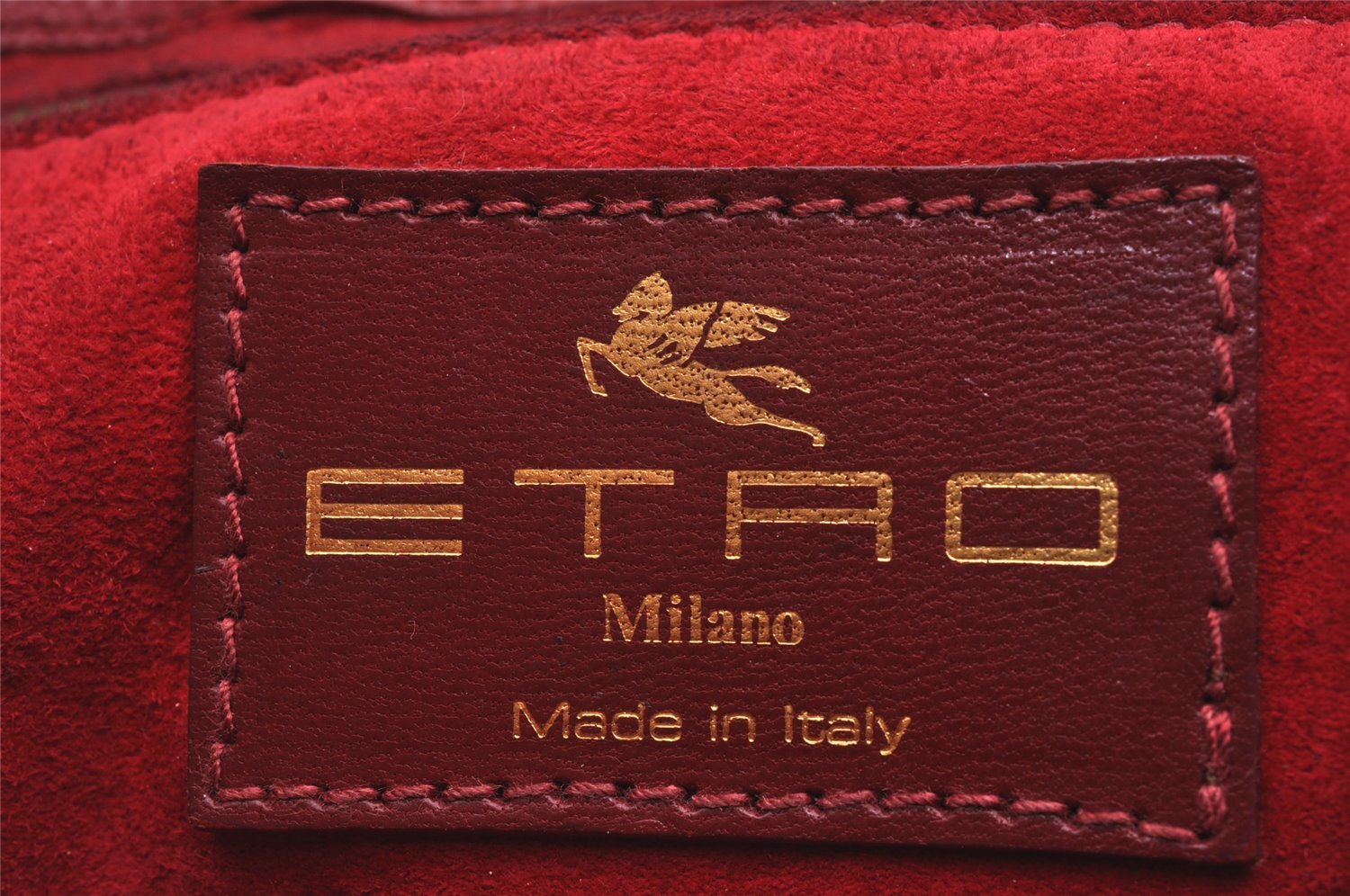 Authentic ETRO Vintage Shoulder Tote Bag Purse Leather Bordeaux Red 0618J