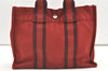 Authentic HERMES Vintage Fourre Tout PM Hand Tote Bag Canvas Red 0619K