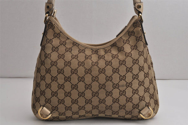 Authentic GUCCI Abbey Shoulder Hand Bag GG Canvas Leather 130738 Brown 0621K