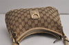 Authentic GUCCI Abbey Shoulder Hand Bag GG Canvas Leather 130738 Brown 0621K