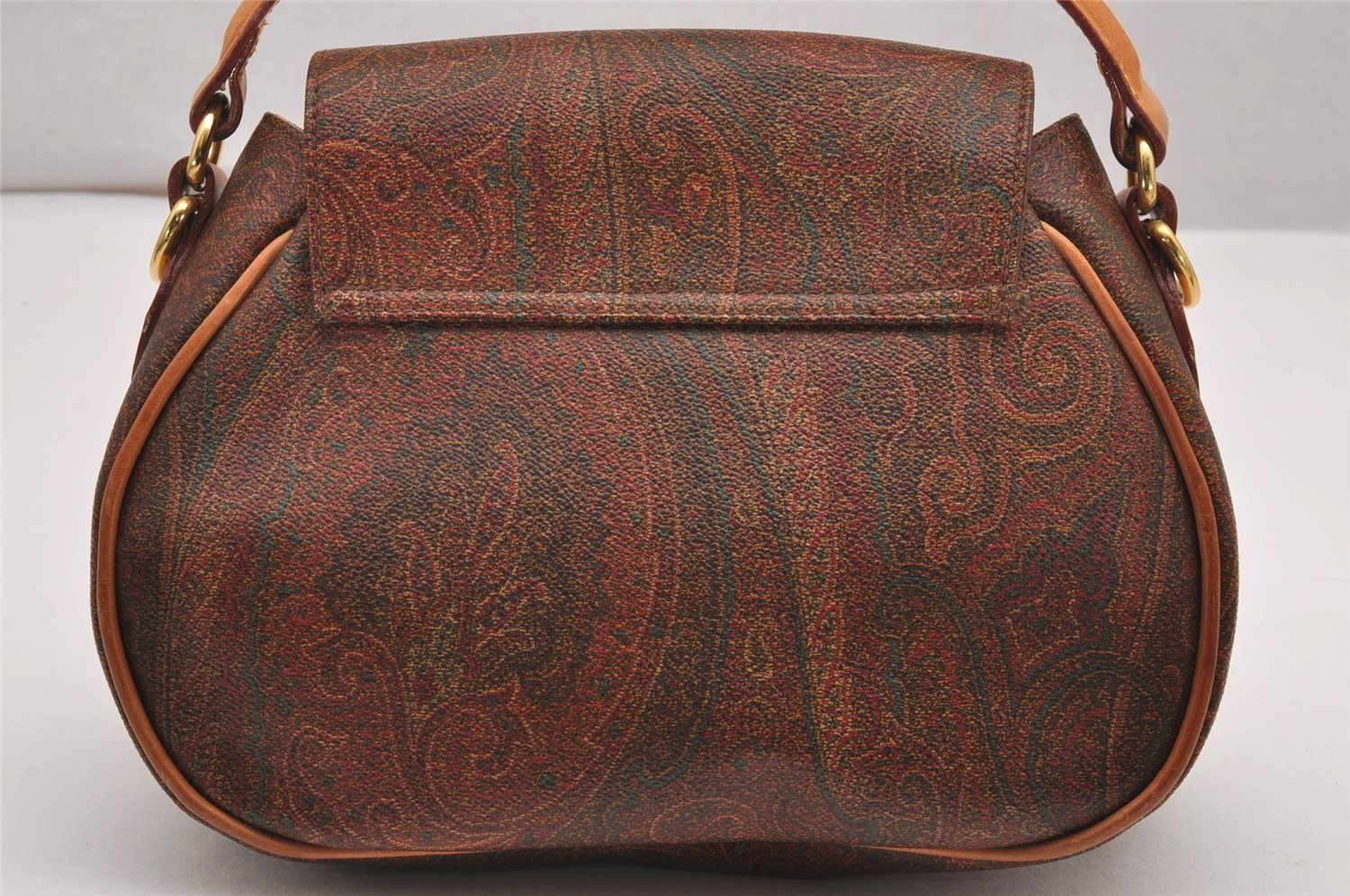 Authentic ETRO Paisley 2Way Shoulder Hand Bag PVC Leather Bordeaux Junk 0622J