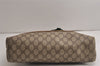 Authentic GUCCI Web Sherry Line Shoulder Tote Bag GG PVC Leather Brown 0622K