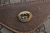 Authentic GUCCI Web Sherry Line Shoulder Tote Bag GG PVC Leather Brown 0622K