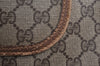 Authentic GUCCI Web Sherry Line Shoulder Tote Bag GG PVC Leather Brown 0622K