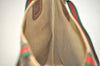 Authentic GUCCI Web Sherry Line Shoulder Tote Bag GG PVC Leather Brown 0622K