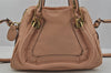 Authentic Chloe Paraty Small 2Way Shoulder Hand Bag Purse Leather Pink 0623J