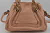 Authentic Chloe Paraty Small 2Way Shoulder Hand Bag Purse Leather Pink 0623J