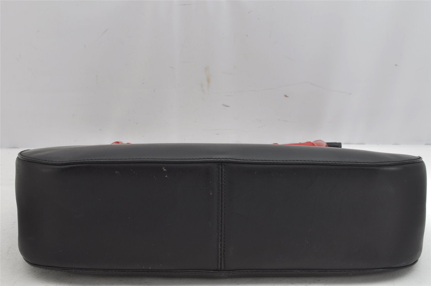 Authentic GUCCI Vintage Bamboo Shoulder Hand Bag Leather 0013739 Black 0623K