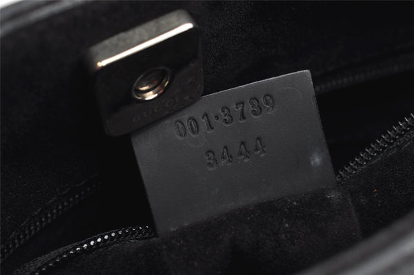 Authentic GUCCI Vintage Bamboo Shoulder Hand Bag Leather 0013739 Black 0623K