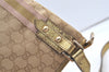 Authentic GUCCI Sherry Line Shoulder Bag GG Canvas Leather 144388 Beige 0625K