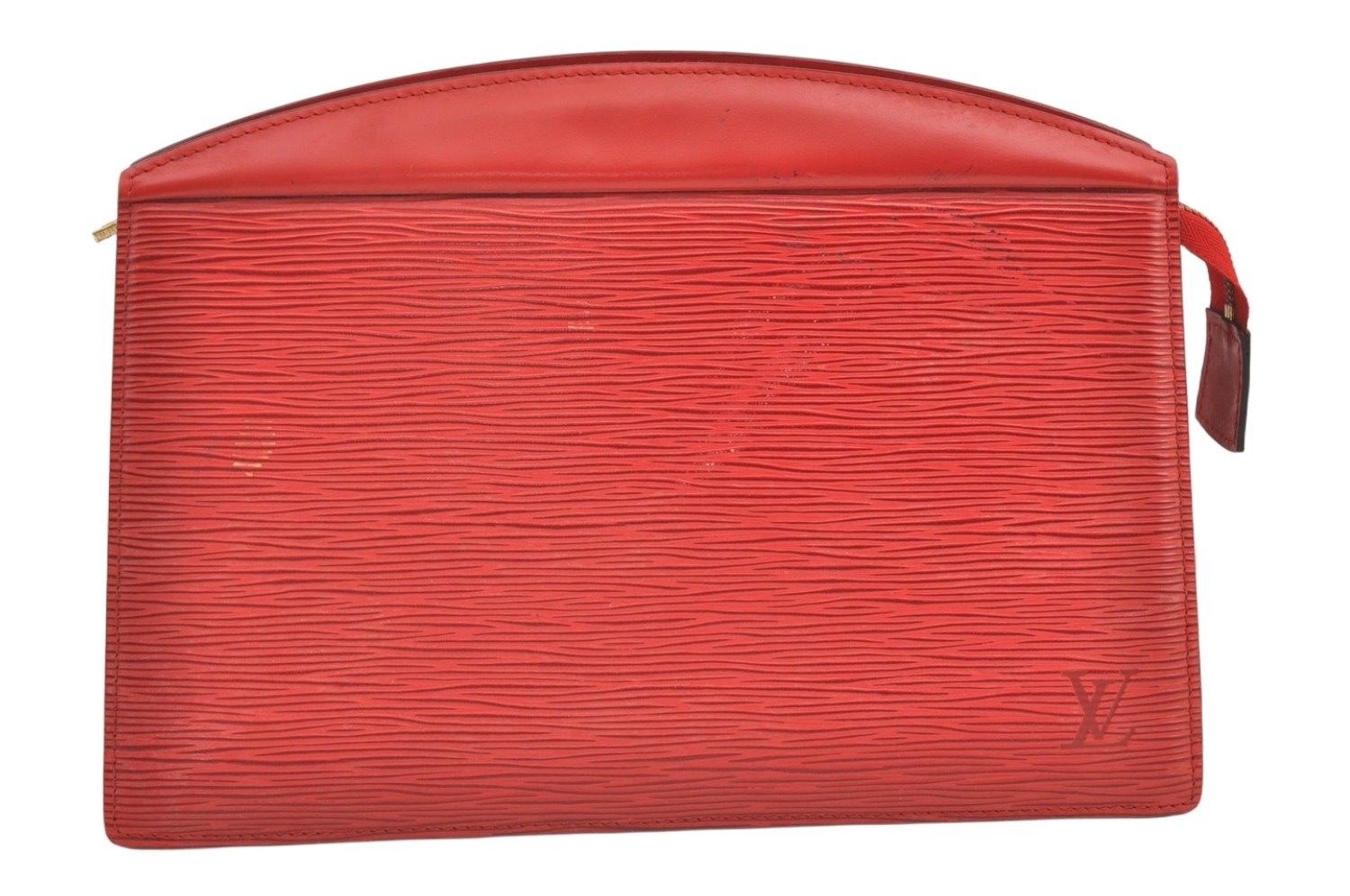 Authentic Louis Vuitton Epi Trousse Crete Clutch Bag Red M48417 LV Junk 0627K