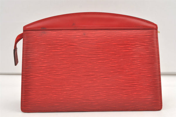 Authentic Louis Vuitton Epi Trousse Crete Clutch Bag Red M48417 LV Junk 0627K