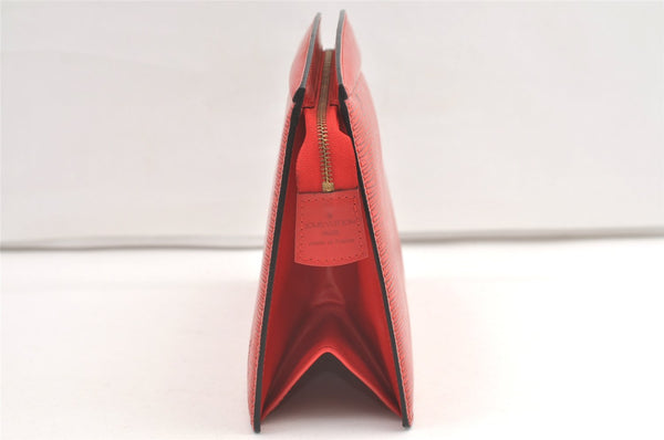 Authentic Louis Vuitton Epi Trousse Crete Clutch Bag Red M48417 LV Junk 0627K