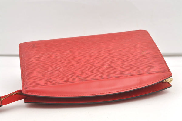Authentic Louis Vuitton Epi Trousse Crete Clutch Bag Red M48417 LV Junk 0627K