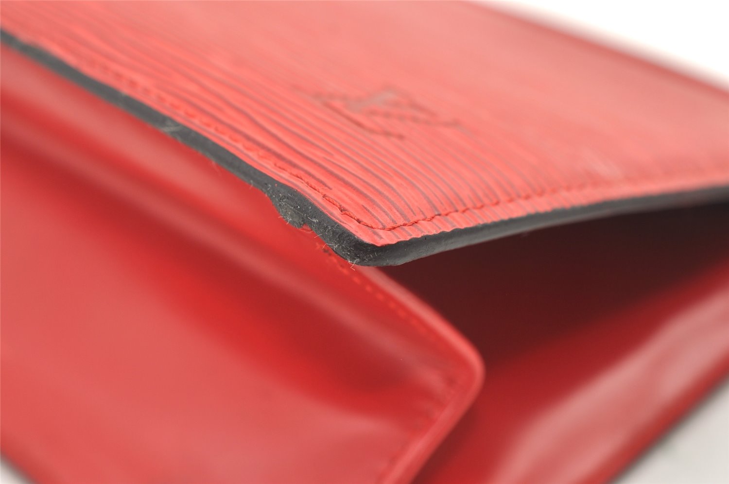 Authentic Louis Vuitton Epi Trousse Crete Clutch Bag Red M48417 LV Junk 0627K