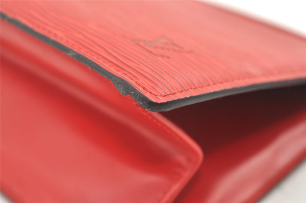 Authentic Louis Vuitton Epi Trousse Crete Clutch Bag Red M48417 LV Junk 0627K