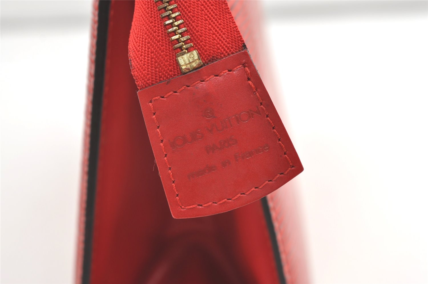 Authentic Louis Vuitton Epi Trousse Crete Clutch Bag Red M48417 LV Junk 0627K