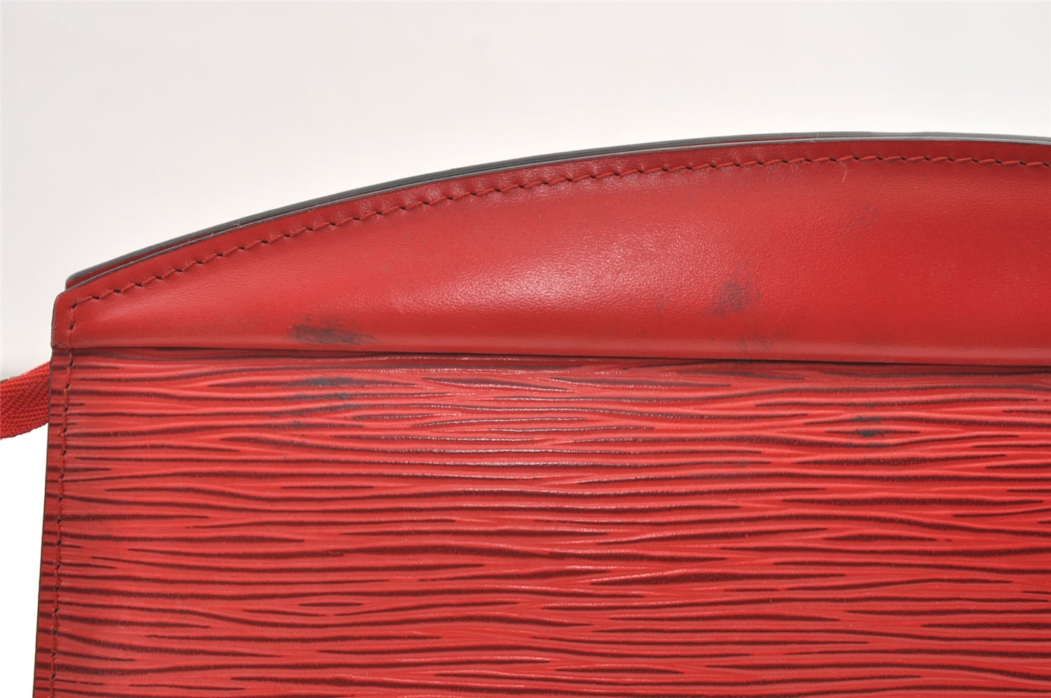 Authentic Louis Vuitton Epi Trousse Crete Clutch Bag Red M48417 LV Junk 0627K