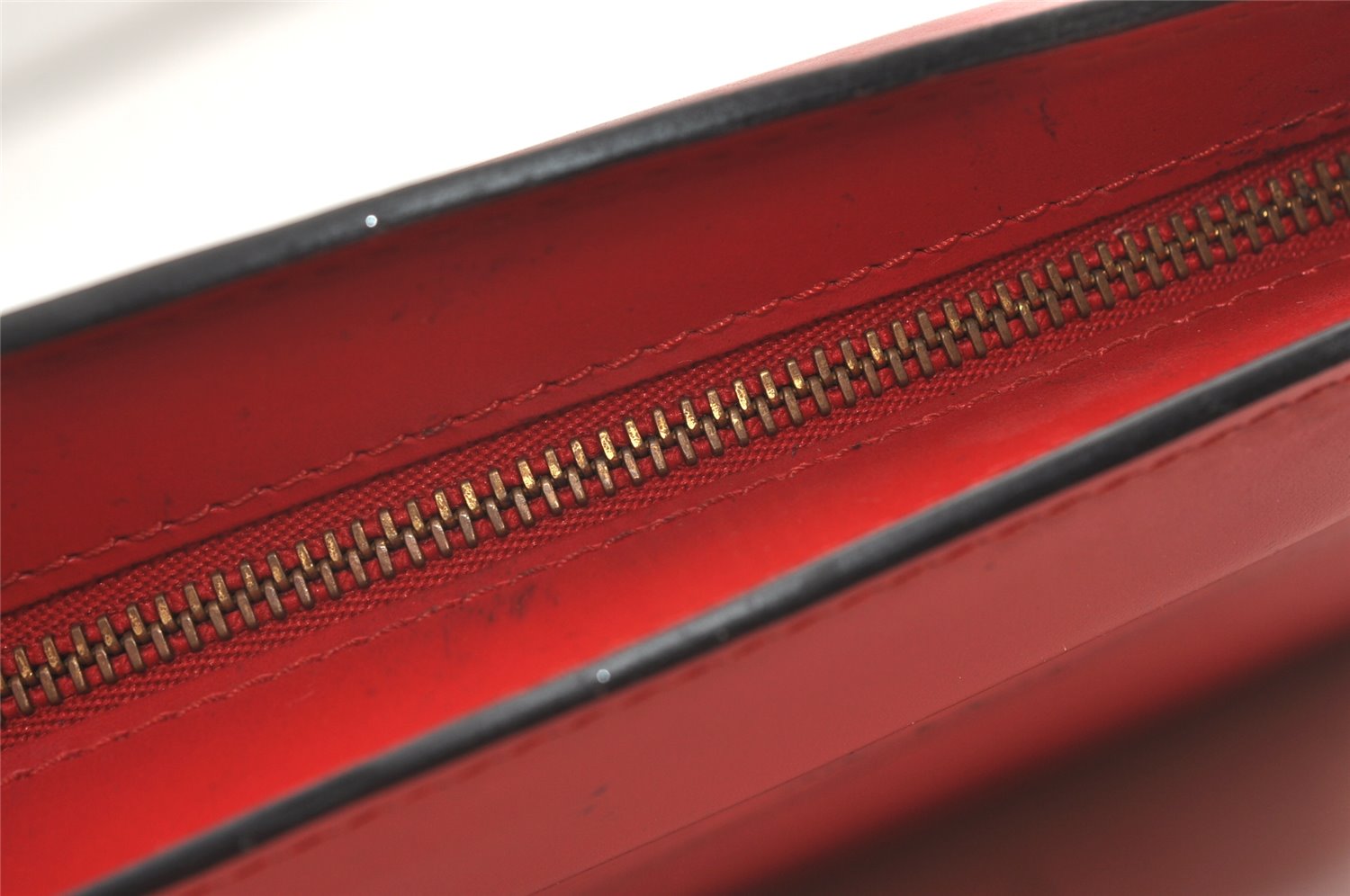 Authentic Louis Vuitton Epi Trousse Crete Clutch Bag Red M48417 LV Junk 0627K