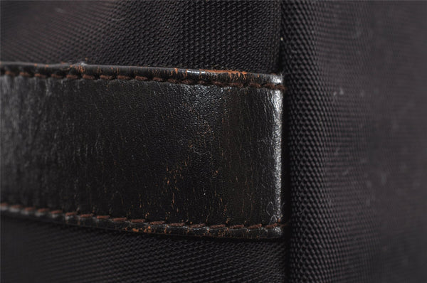 Authentic GUCCI Vintage Shoulder Hand Bag Nylon Leather Brown 0629I