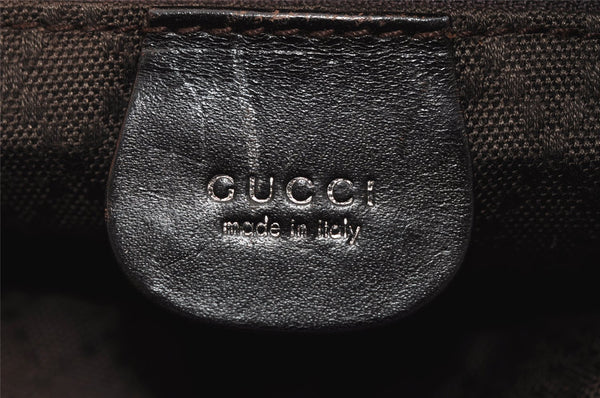 Authentic GUCCI Vintage Shoulder Hand Bag Nylon Leather Brown 0629I