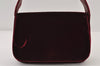 Authentic PRADA Velluto Lux Velour Shoulder Bag Purse B7619 Bordeaux Red 0629J