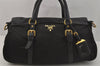 Authentic PRADA Nylon Tessuto Nappa Leather 2Way Shoulder Hand Bag Black 0630J