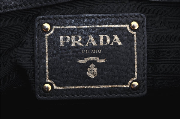 Authentic PRADA Nylon Tessuto Nappa Leather 2Way Shoulder Hand Bag Black 0630J