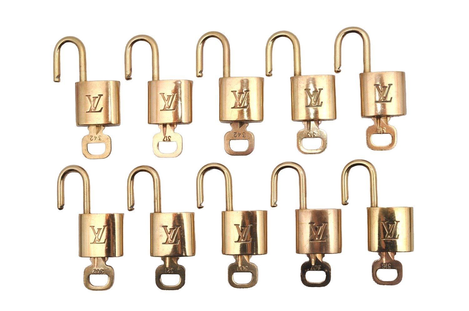 Authentic Louis Vuitton Padlock & Keys 10Set LV 0633J