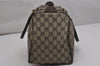 Authentic GUCCI Web Sherry Line Hand Boston Bag GG PVC Leather Brown 0634K