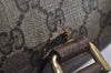 Authentic GUCCI Web Sherry Line Hand Boston Bag GG PVC Leather Brown 0634K